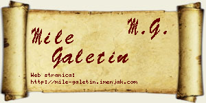 Mile Galetin vizit kartica